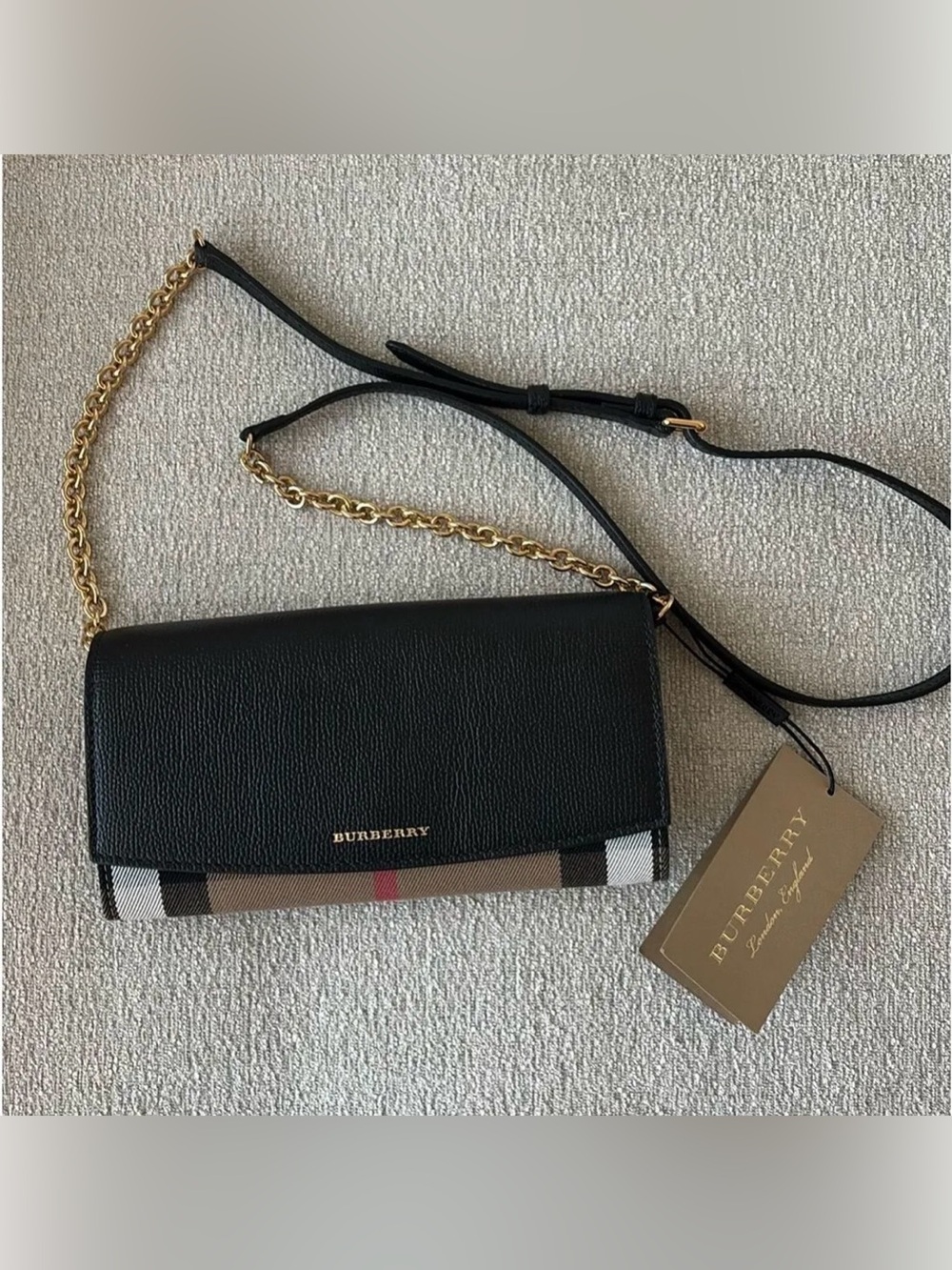 Burberry Black Leather Henley Purse
